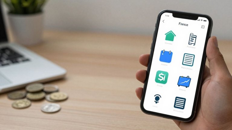 Smartphone com aplicativos de economia e moedas