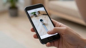 Celular medindo objetos com a câmera do smartphone.