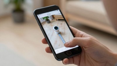Celular medindo objetos com a câmera do smartphone.