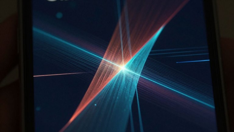 Tela de celular com aplicativos secretos e interface misteriosa.