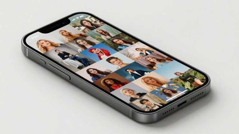 Celular com fotos editadas profissionalmente