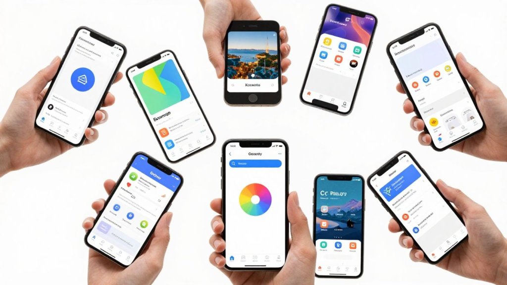 Usuários surpresos com aplicativos inovadores em seus celulares.