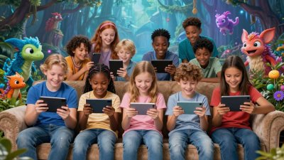 Crianças criam histórias interativas em tablets e smartphones