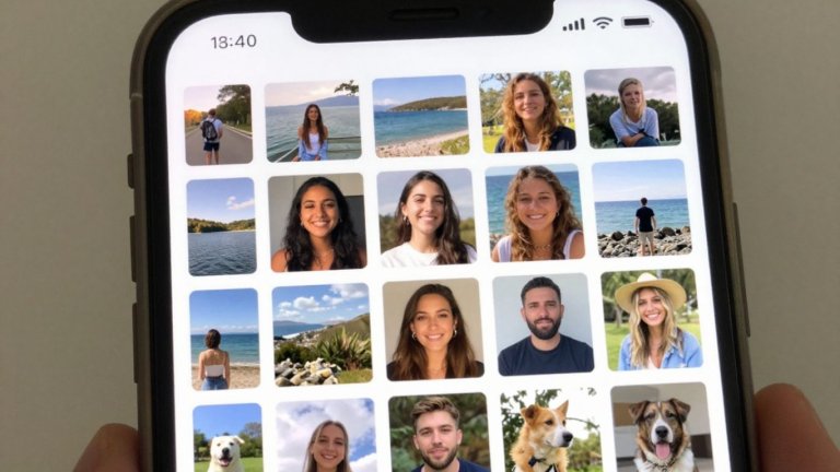Celular com fotos apagadas recuperadas em tela.