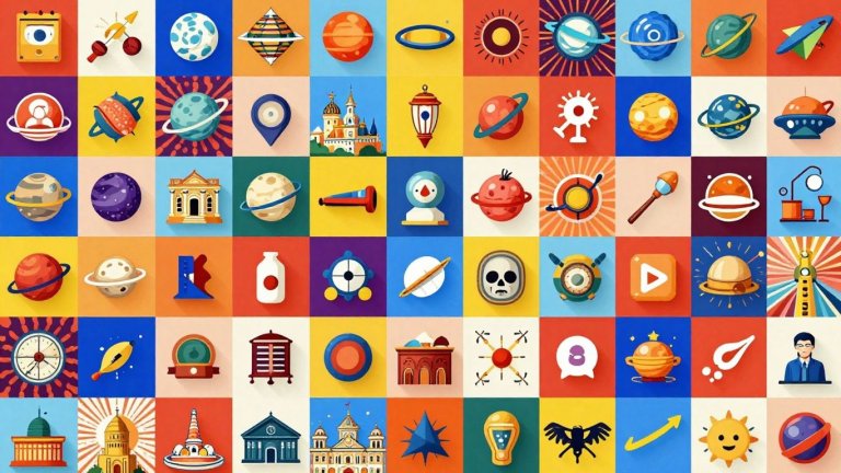 Ícones de aplicativos com curiosidades e conteúdos surpreendentes.