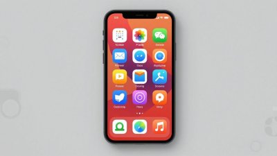 Tela de celular Android com ícones de aplicativos coloridos.